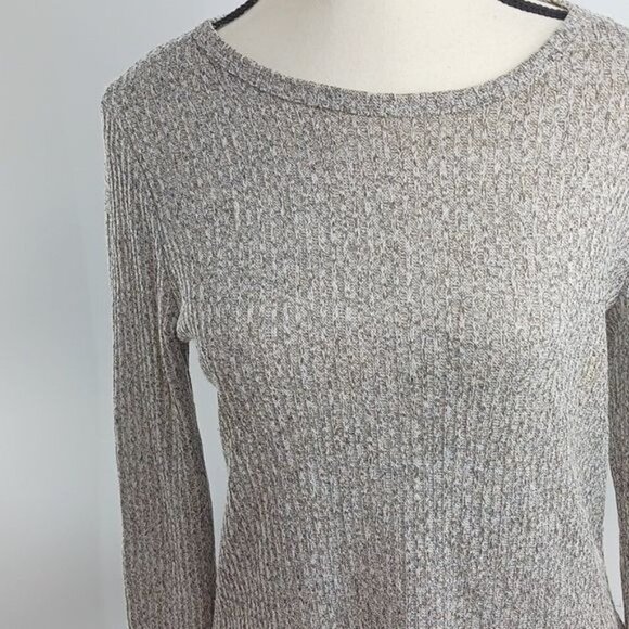 Bar III Textured Knit Sweater Contrast Fabric Long Sleeve Stretch Womens Size M - Picture 3 of 7